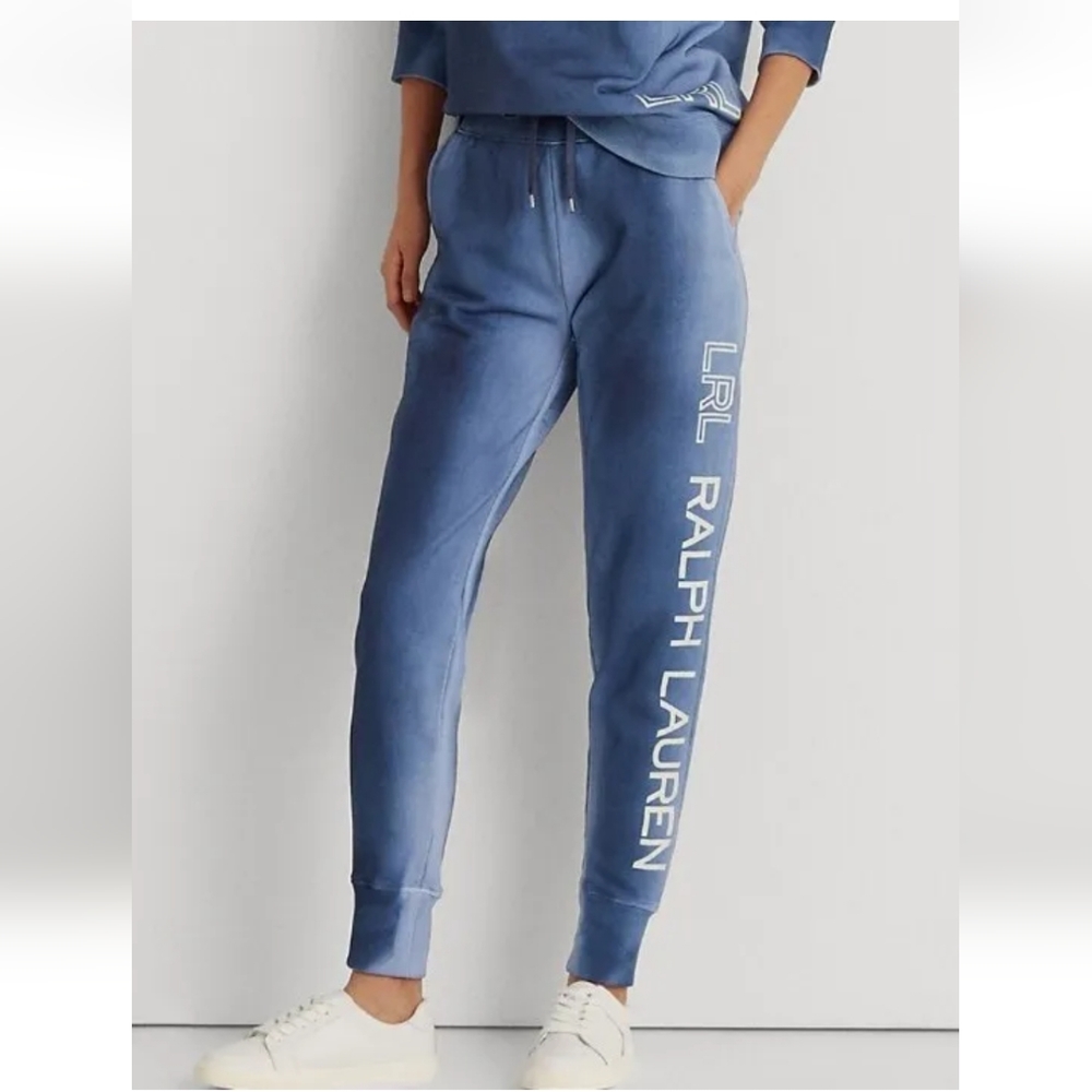 Ralph Lauren women's classic logo French Terry joggers pants size M curvy
